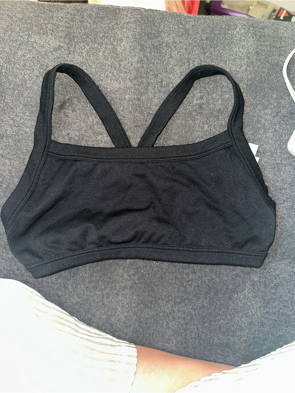 Colsie Black Seamless Bralette with Cross Straps
